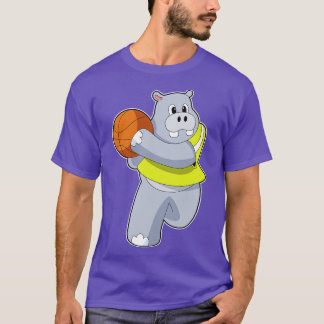 Camiseta Hippo como jugador de baloncesto con baloncesto