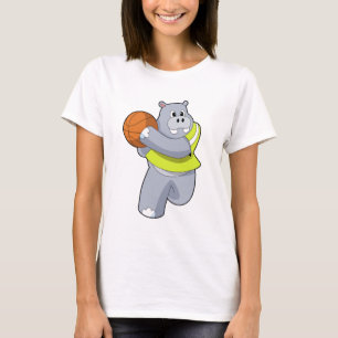 Camiseta Hippo como jugador de baloncesto con baloncesto.PN