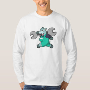 Camiseta Hippo como mecánico con llave