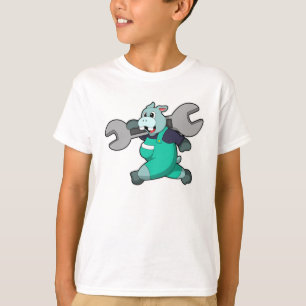 Camiseta Hippo como mecánico con llave
