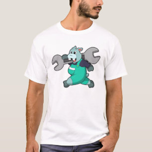 Camiseta Hippo como mecánico con llave