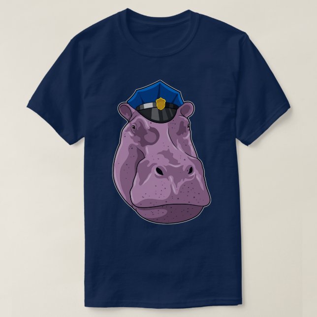 Camiseta Hippo como oficial de policía (Diseño del anverso)