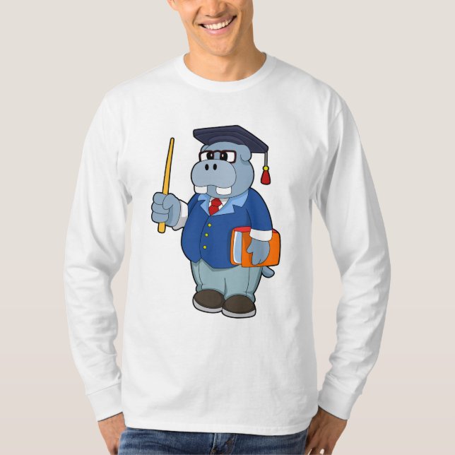 Camiseta Hippo como profesor con libro (Anverso)