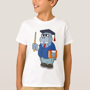 Camiseta Hippo como profesor con libro