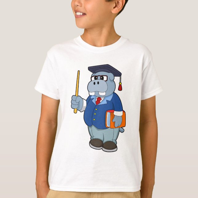 Camiseta Hippo como profesor con libro (Anverso)