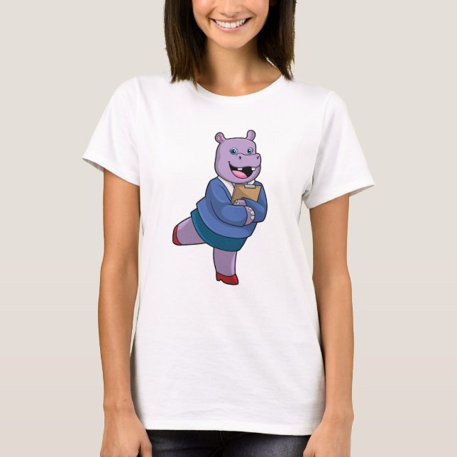 Camiseta Hippo como secretario con Notepad (Anverso)