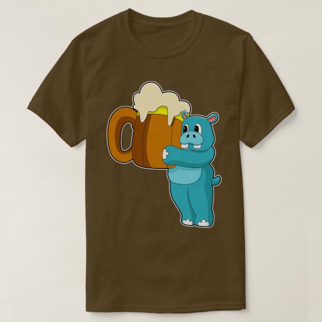 Camiseta Hippo con jarra de cerveza (Diseño del anverso)