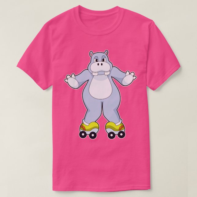 Camiseta Hippo con patines de patines (Diseño del anverso)