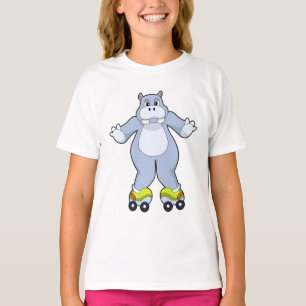 Camiseta Hippo con patines de patines