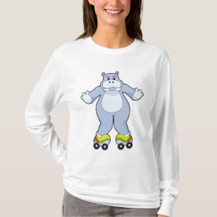 Camiseta Hippo con patines de patines
