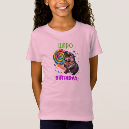 Camiseta Hippo Cumpleaños Alegre, Colorida Bañera de Vela |