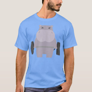 Camiseta Hippo Diseño Levantamiento de Peso Trabajo de Fitn