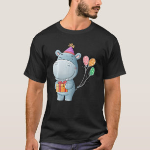 Camiseta Hippo divertido con globo mate a los amantes de lo