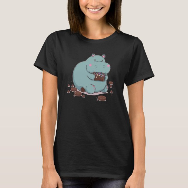 Camiseta Hippo eating Chocolate  2 (Anverso)
