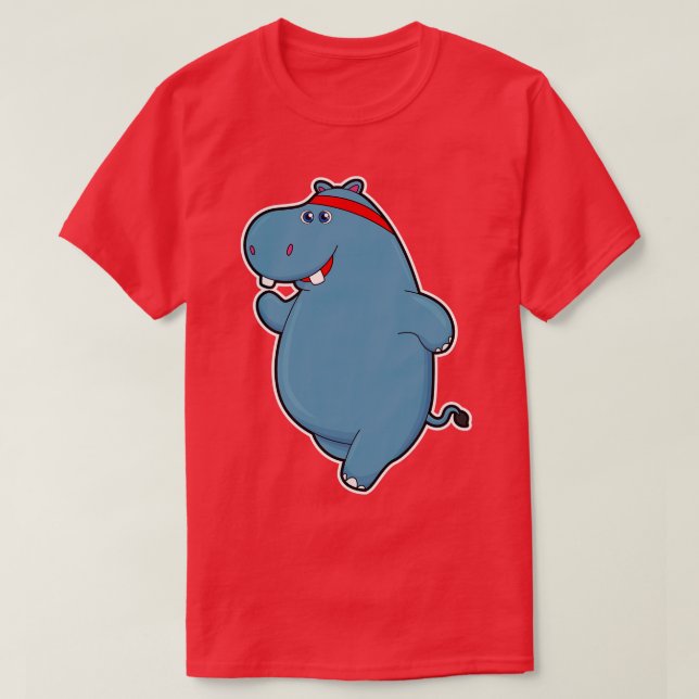 Camiseta Hippo en carrera con cabeza (Diseño del anverso)