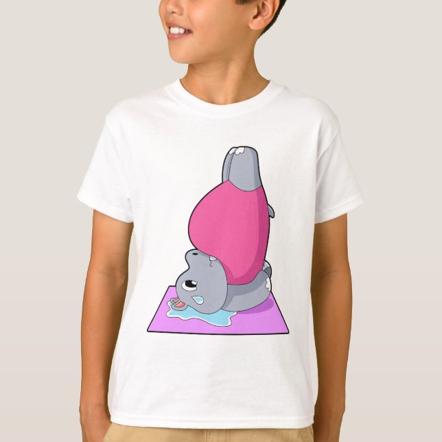 Camiseta Hippo en el gimnasio del yoga (Anverso)