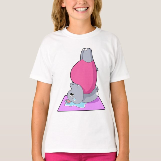 Camiseta Hippo en el gimnasio del yoga (Anverso)