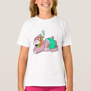 Camiseta Hippo en el submarinismo con Snorkel