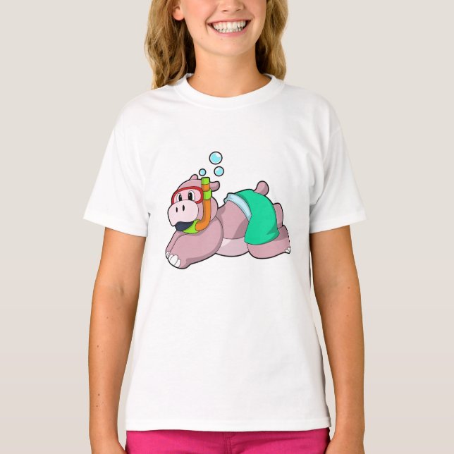 Camiseta Hippo en el submarinismo con Snorkel (Anverso)