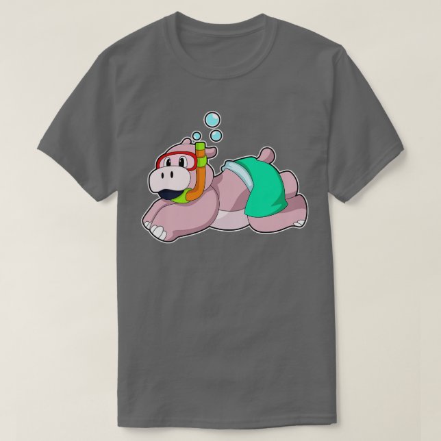 Camiseta Hippo en el submarinismo con Snorkel (Diseño del anverso)