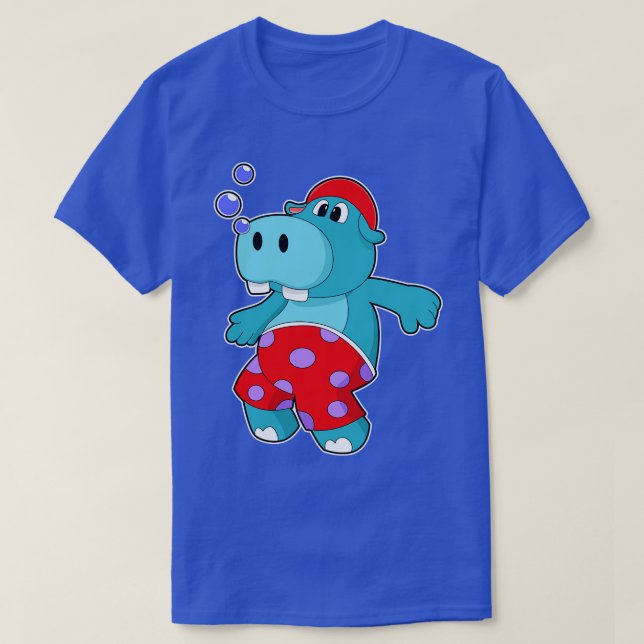 Camiseta Hippo en Natación con Bocas (Diseño del anverso)