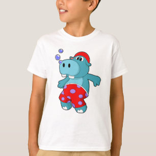 Camiseta Hippo en Natación con Bocas