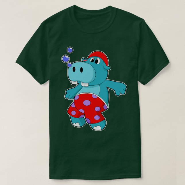 Camiseta Hippo en Natación con Bocas (Diseño del anverso)