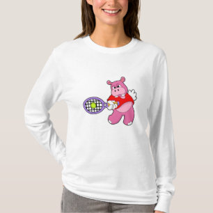 Camiseta Hippo en tenis con raqueta de tenis