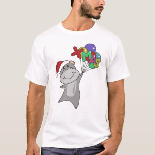 Camiseta Hippo Feliz Navidad Animales de Invierno Hippos