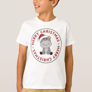 Camiseta Hippo Feliz Navidad Animales de Invierno Hippos