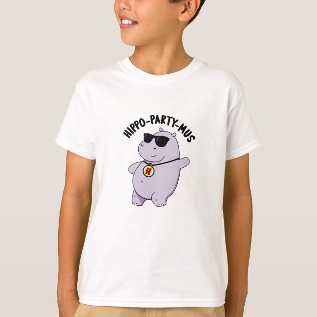 Camiseta Hippo-fiesta-mus Gracioso Animal Hippo Pun (Anverso)