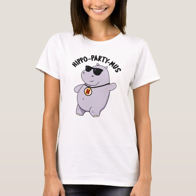 Camiseta Hippo-fiesta-mus Gracioso Animal Hippo Pun (Anverso)