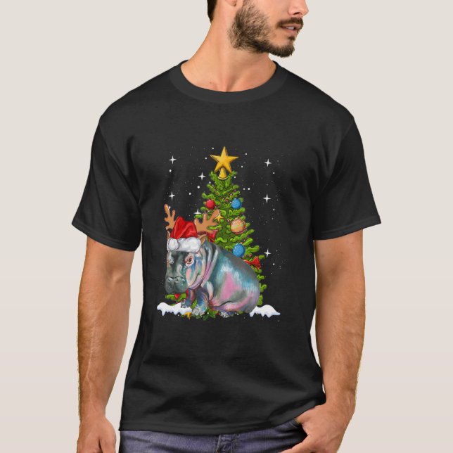 Camiseta Hippo Fiona Christmas Tree (Anverso)