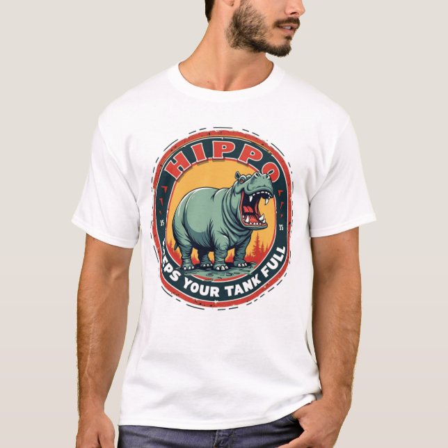 Camiseta Hippo Gas Mantiene su tanque lleno (Anverso)
