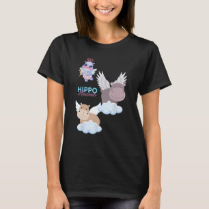 Camiseta Hippo Heaven Cute Hippos sobre las nubes Halos Ani