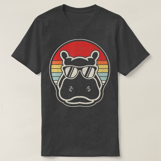 Camiseta Hippo Hippopótamo Vintage Retro (Diseño del anverso)