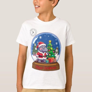 Camiseta Hippo Navidades Snowglobe