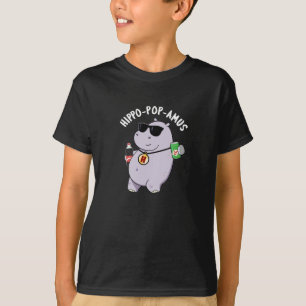Camiseta Hippo-pop-amus Funny Hippo Soda Pop Pun Dark BG