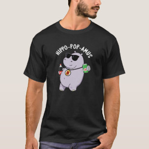 Camiseta Hippo-pop-amus Funny Hippo Soda Pop Pun Dark BG