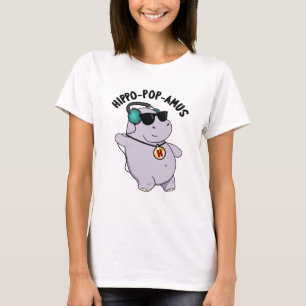 Camiseta Hippo-pop-amus Música pop divertida Hippo Pun