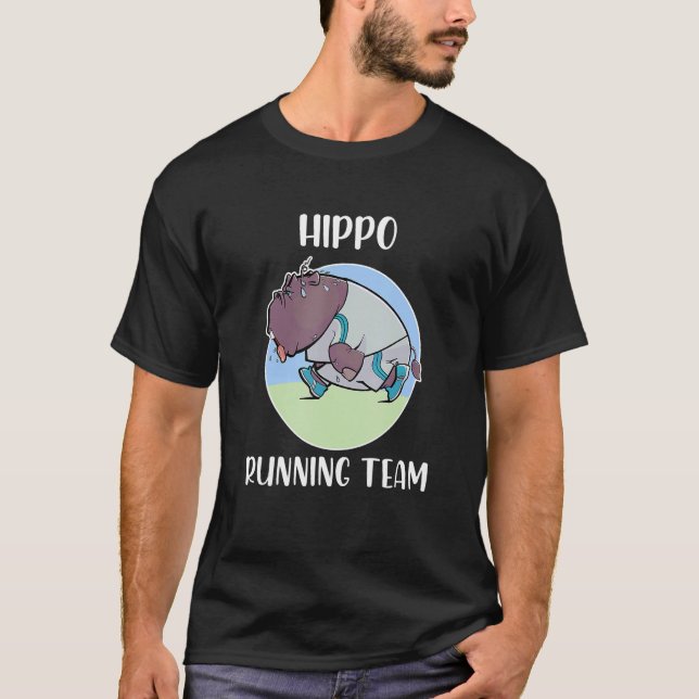 Camiseta Hippo Running Team For Fat Slow Runner (Anverso)