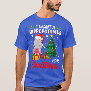 Camiseta Hippo Santa hat happy holidays season Christmas