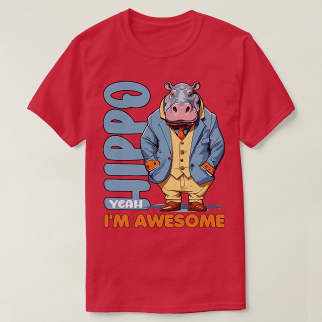 Camiseta hippo si soy genial Moo Deng (Diseño del anverso)