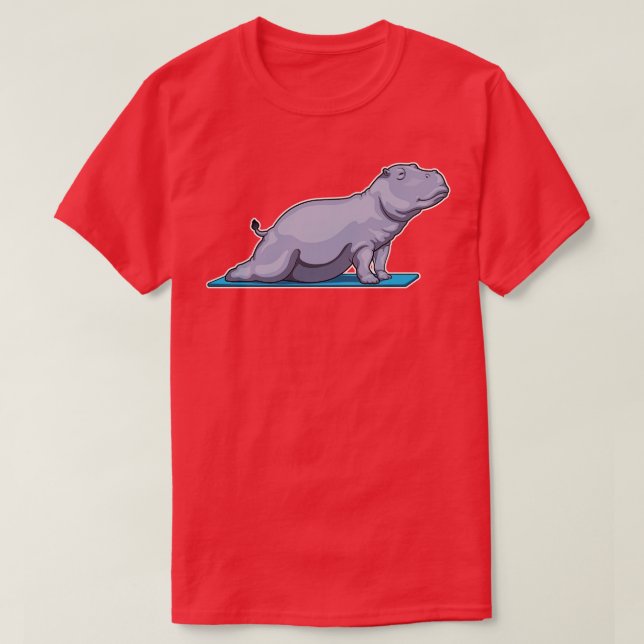 Camiseta Hippo Yoga Fitness (Diseño del anverso)