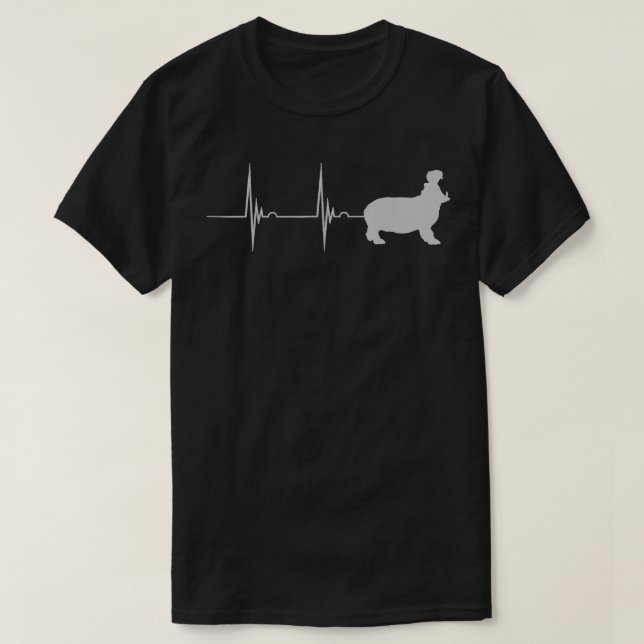 Camiseta Hippo Zoológico Favorito Animal Heartbeat EKG Puls (Diseño del anverso)