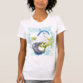 Camiseta Hippocampus (cráneo) con filigrí azul