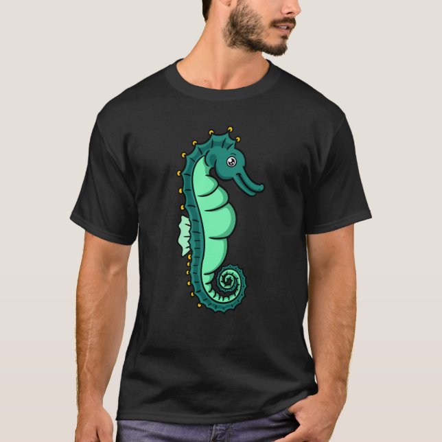 Camiseta Hippocampus de los animales de mar acuático (Anverso)