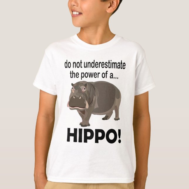Camiseta Hippopótamo Animal Gracioso Hippo Niños (Anverso)