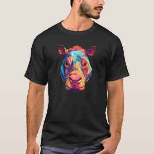 Camiseta Hippopótamo Cute Hippo Zoológico Geométrico Animal