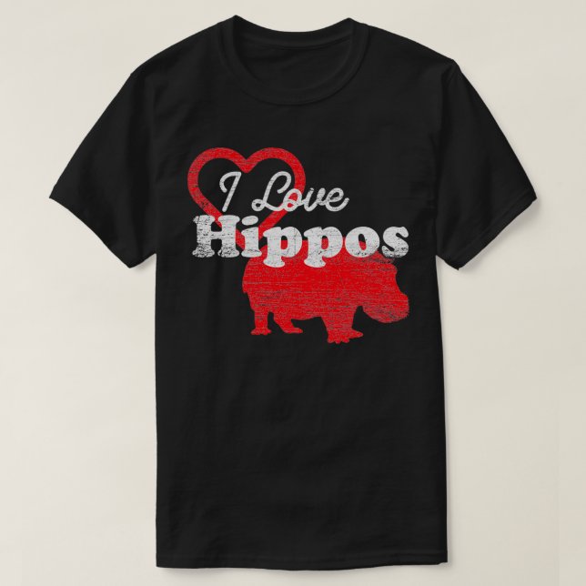 Camiseta Hippopótamo Día de San Valentín del amor (Diseño del anverso)